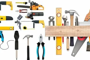 Tool kit laid out before a paid installation job